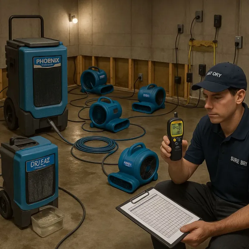 Structural Drying and Dehumidification process in Chandler, OK